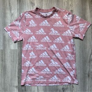 adidas originals all over print glitch logo tee